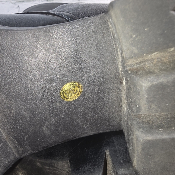 Black Lace-Up Knee-High Boots Soft Fur Lined Biker Goth Chunky Size Euro 38 Us 8 - Picture 10 of 15